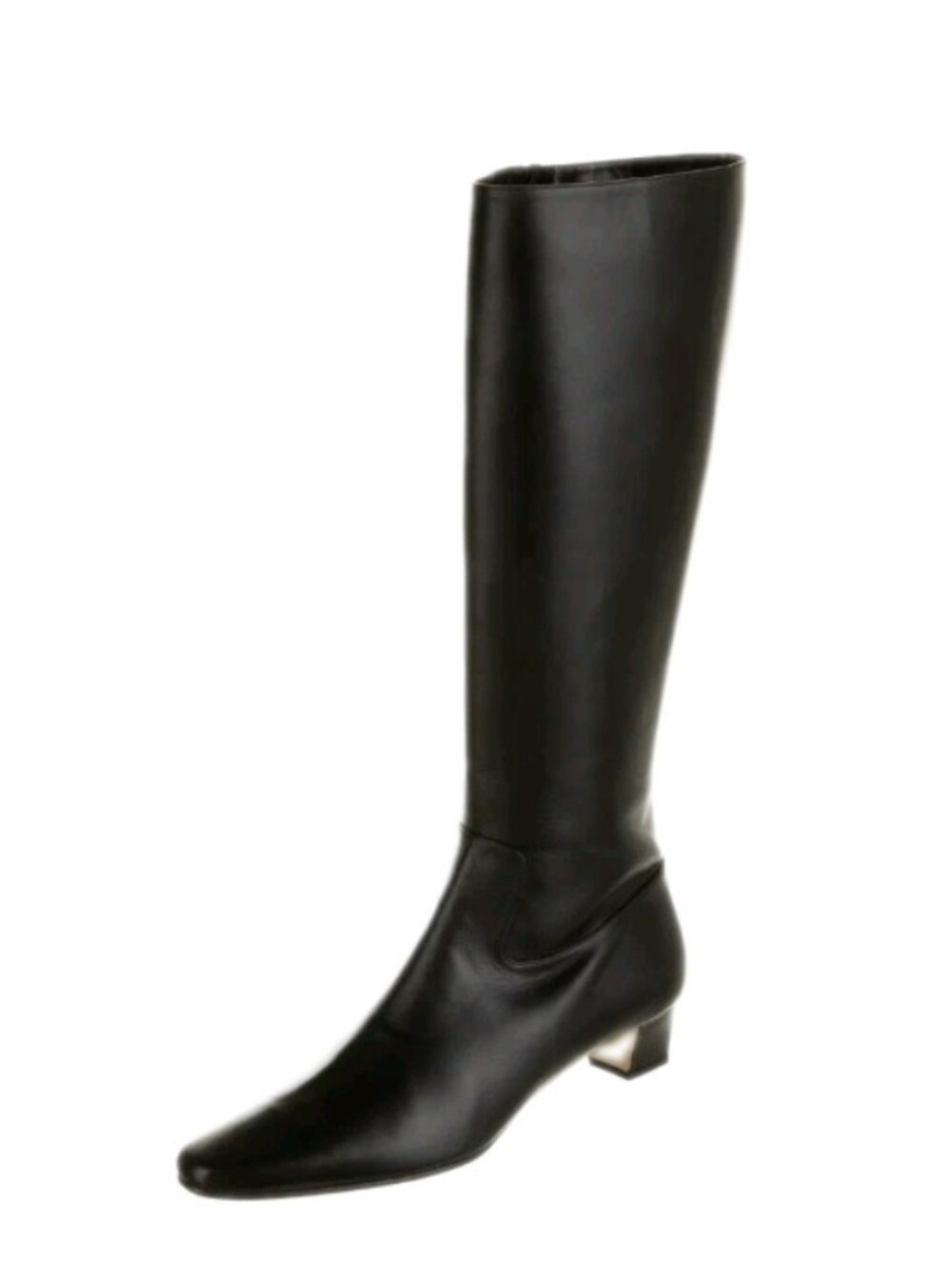 Manolo Blahnik Theseus Equestrian Riding Boots Calf Leather Black Designer